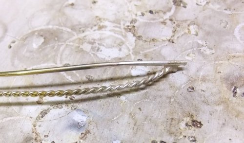 Judy Larson's Wire Links 4, 5, 6 - , Findings & Components, Toggles & Clasps, Earwire & Headpin, Butane Torch, Soldering, Solder, Solder both ends together.